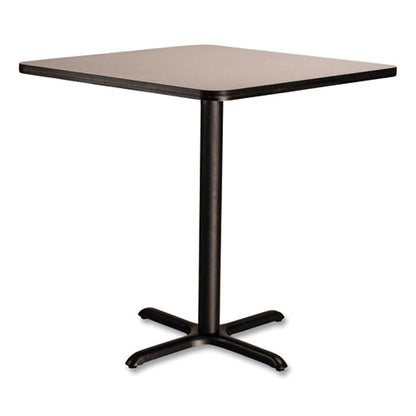 Cafe Table, 36w X 36d X 36h, Square Top/x-base, Gray Nebula Top, Black Base