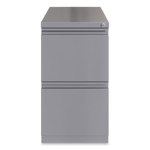 Full-width Pull 20 Deep Mobile Pedestal File, 2-drawer: File/file, Letter, Arctic Silver, 15 X 19.88 X 27.75