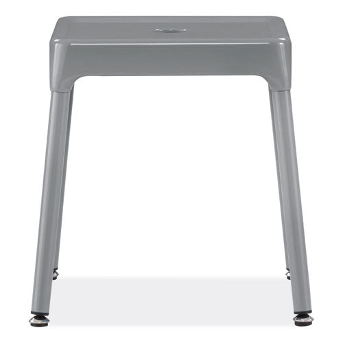 Steel Guest Stool, Backless, Supports Up To 275 Lb, 15" To 15.5" Seat Height, Silver Seat, Silver Base