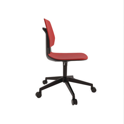 Commute Task Chair, Supports Up To 275 Lbs, 18.25" To 22.25" Seat Height, Red Seat, Red Back, Black Base