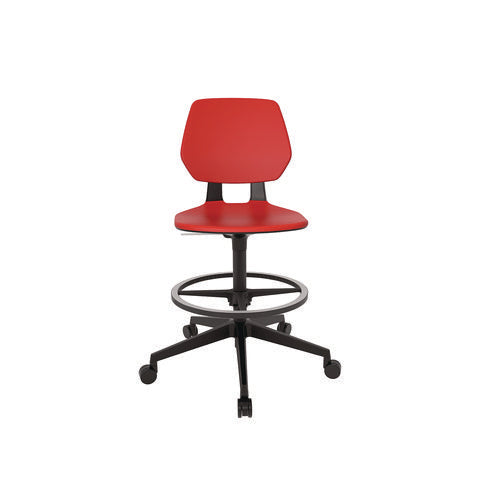 Commute Extended Height Task Chair, Supports Up To 275 Lbs, 18.25" To 22.25" Seat Height, Red/black