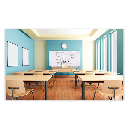 Magnetic Porcelain Whiteboard With Aluminum Frame, 72.5" X 48.5", White Surface, Satin Aluminum Frame