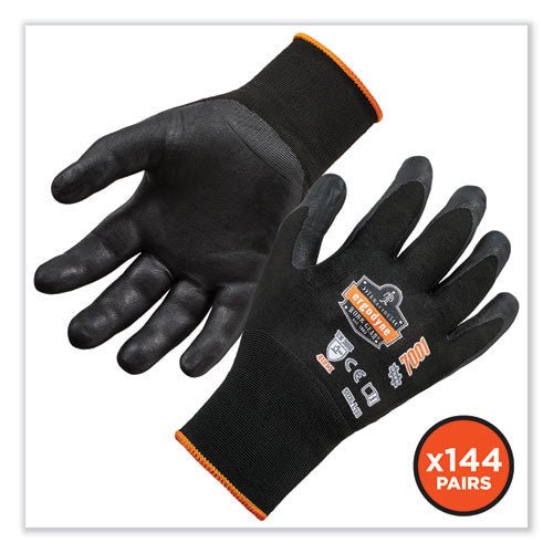 Proflex 7001-case Nitrile Coated Gloves, Black, Small, 144 Pairs/carton