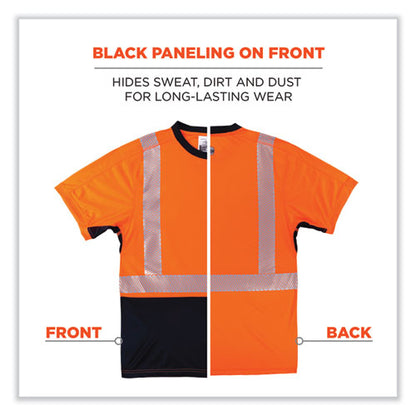 Glowear 8283bk Class 2 Lightweight Performance Hi-vis T-shirt, Polyester, Large, Orange