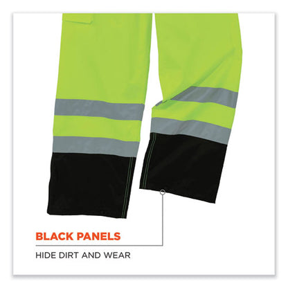 Glowear 8918bk Class E Hi-vis Rain Bibs Black Bottom, Small, Lime