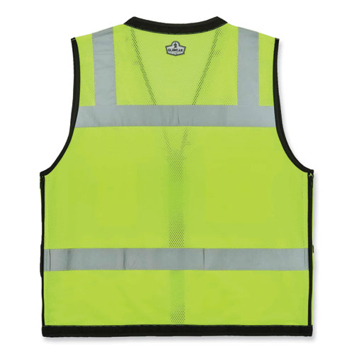 Glowear 8253hdz Class 2 Heavy-duty Mesh Surveyors Vest, Polyester, 4x-large/5x-large, Lime