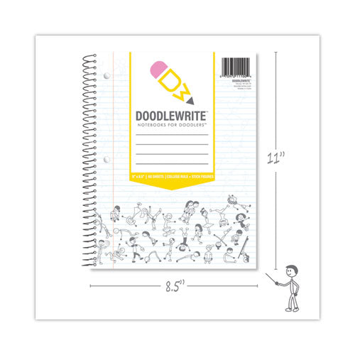 Doodlewrite Notebooks, 1-subject, Medium/college Rule, White Cover, (60) Sheets, 24/carton