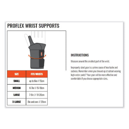 Proflex 4010 Double Strap Wrist Support, Small, Fits Left Hand, Black