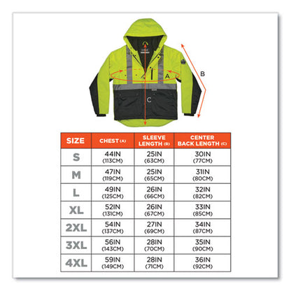 Glowear 8275 Class 2 Heavy-duty Hi-vis Workwear Sherpa Lined Jacket, 3x-large, Lime