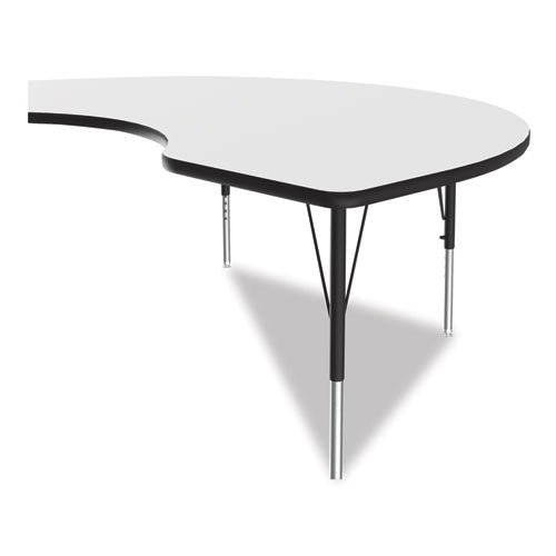 Markerboard Activity Table, Kidney Shape, 72" X 48" X 19" To 29", White Top, Black Legs, 4/pallet