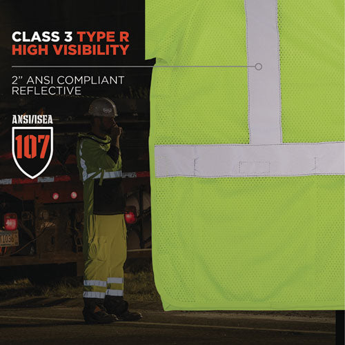 Glowear 8315ba Class 3 Hi-vis Breakaway Safety Vest, Small To Medium, Lime