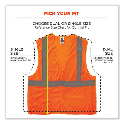 Glowear 8215ba Class 2 Economy Breakaway Mesh Vest, Polyester, X-small, Orange