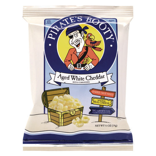 Natural Aged White Cheddar Baked Corn Puffs, 0.5 Oz Bag, 36/box, 2 Boxes/carton