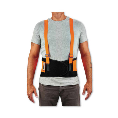 Proflex 100hv Economy Hi-vis Spandex Back Support Brace, 4x-large, 52" To 58" Waist, Black/orange