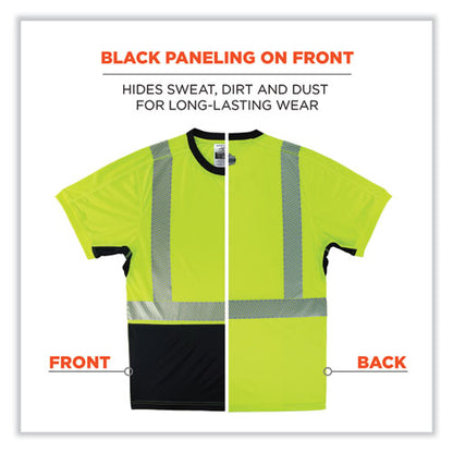 Glowear 8283bk Class 2 Lightweight Performance Hi-vis T-shirt, Polyester, 2x-large, Lime