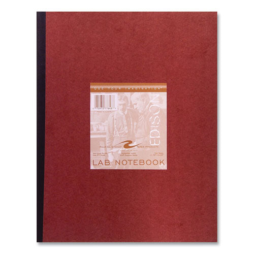 Lab And Science Numbered Notebook, Quadrille Rule (4 Sq/in), Red Cover, (76) 11.75 X 9.25 Sheets, 24/carton