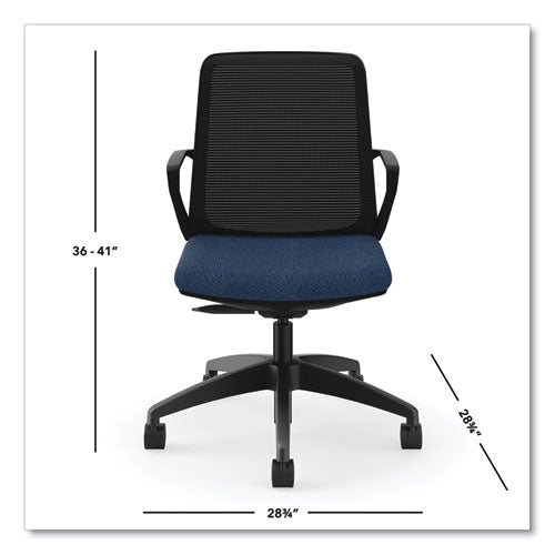 Cliq Office Chair, Supports Up To 300 Lb, 17" To 22" Seat Height, Navy Seat, Black Back, Black Base