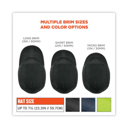 Skullerz 8955 Lightweight Bump Cap Hat, Long Brim, Black