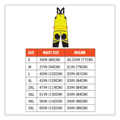 Glowear 8928 Class E Hi-vis Insulated Bibs, Small, Lime