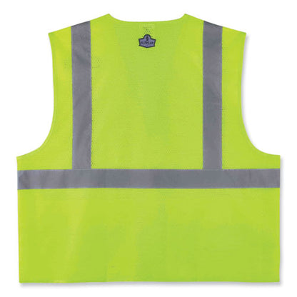 Glowear 8220hl Class 2 Standard Mesh Hook And Loop Vest, Polyester, Small/medium, Lime