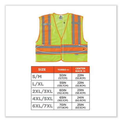 Glowear 8245psv Class 2 Public Safety Vest, Polyester, Large/x-large, Lime