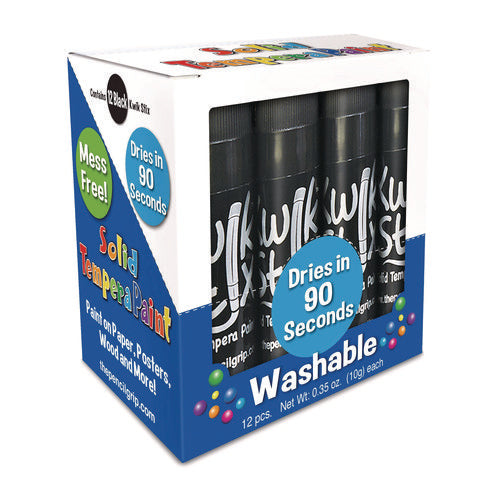 Kwik Stix Single Color Pack, 0.7" X 3.5", Black, 12/pack, 12 Packs/carton