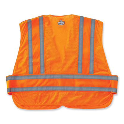 Glowear 8244psv Class 2 Expandable Public Safety Hook And Loop Vest, Polyester, X-large/2x-large, Orange