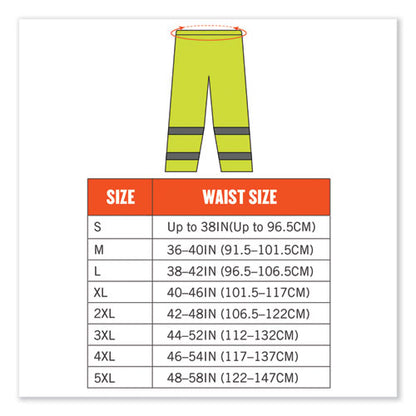 Glowear 8916 Class E Lightweight Hi-vis Rain Pants, 2x-large, Lime