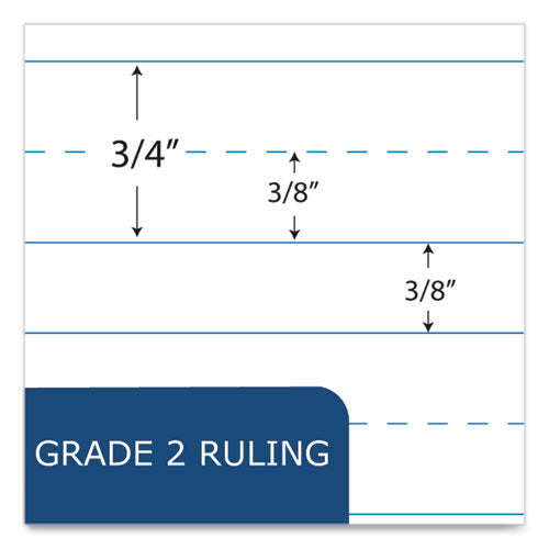 Ruled Composition Book, Grade 2 Manuscript Format, Blue Marble Cover, (80) 9.75 X 7.5 Sheets, 48/carton