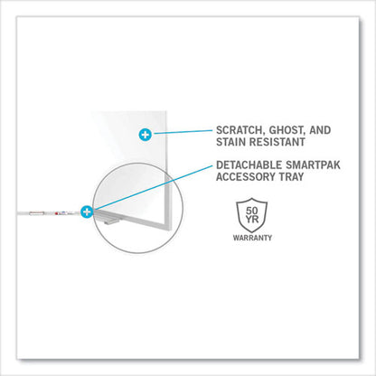Magnetic Porcelain Whiteboard With Aluminum Frame, 72.5" X 60.47", White Surface, Satin Aluminum Frame