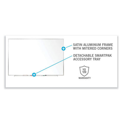 Non-magnetic Whiteboard With Aluminum Frame, 60.63" X 36.44", White Surface, Satin Aluminum Frame