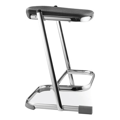 6600 Series Elephant Z-stool, Backless, Supports Up To 500 Lb, 22" Seat Height, Black Seat, Chrome Frame