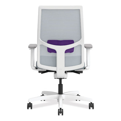 Ignition 2.0 4-way Stretch Mid-back Task Chair, Supports 300 Lb, 17" To 21" Seat Height, Basalt Seat, Fog Back, White Base