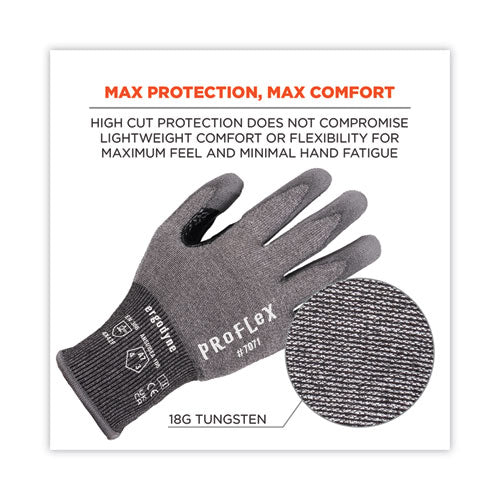 Proflex 7071 Ansi A7 Pu Coated Cr Gloves, Gray, X-large, Pair