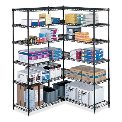 Industrial Add-on Unit, Four-shelf, 36w X 24d X 72h, Steel, Black