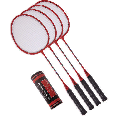 Deluxe Volleyball/badminton Tournament Set, (4) Rackets/(2) Shuttlecocks/(2) Birdies/net/pump/volleyball