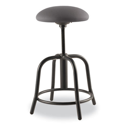 6800 Series Height Adjustable Fabric Seat Stool, Supports Up To 300 Lb, 18" To 25" Seat Height, Charcoal Seat/black Base