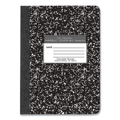 Hardcover Marble Composition Book, Med/college Rule, Black Marble Cover, (80) 9.75 X 7.5 Sheet, 48/ct