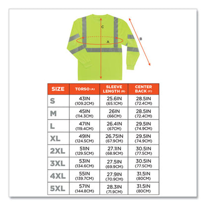 Glowear 8391 Class 3 Hi-vis Long Sleeve Shirt, Polyester, Lime, 4x-large