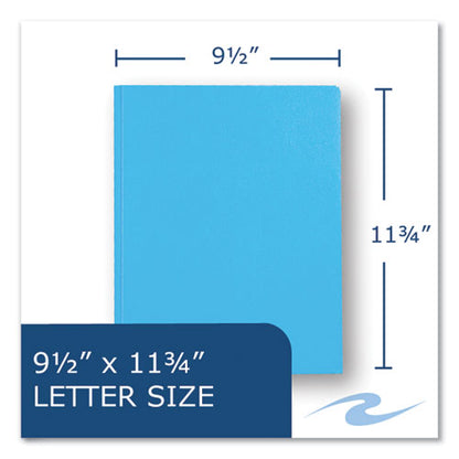 Pocket Folder With 3 Fasteners, 0.5" Capacity, 11 X 8.5, Light Blue, 25/box, 10 Boxes/carton