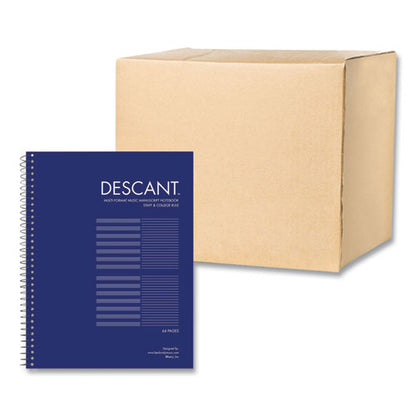 Music Notebook, Medium/college Rule, Transcription Format, Blue Cover, (32) 8.5 X 11 Sheets, 24/carton