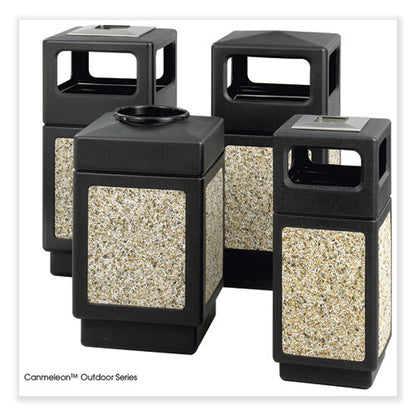 Canmeleon Aggregate Panel Receptacles, Top-open, 38 Gal, Polyethylene, Black