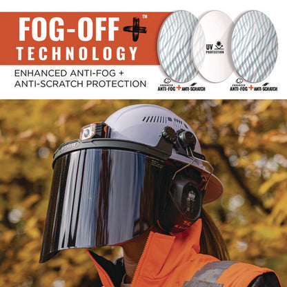 Skullerz 8998 Anti-scratch/anti-fog Face Shield Replacement For Full Brim Hard Hat, Smoke Lens