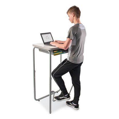 Alphabetter 2.0 Height-adjustable Student Desk With Pendulum Bar And Book Box, 27.75 X 19.75 X 29 To 43, Dry Erase