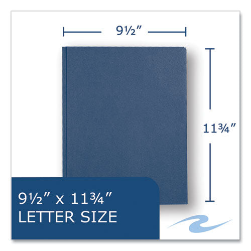 Pocket Folder With 3 Fasteners, 0.5" Capacity, 11 X 8.5, Dark Blue, 25/box, 10 Boxes/carton