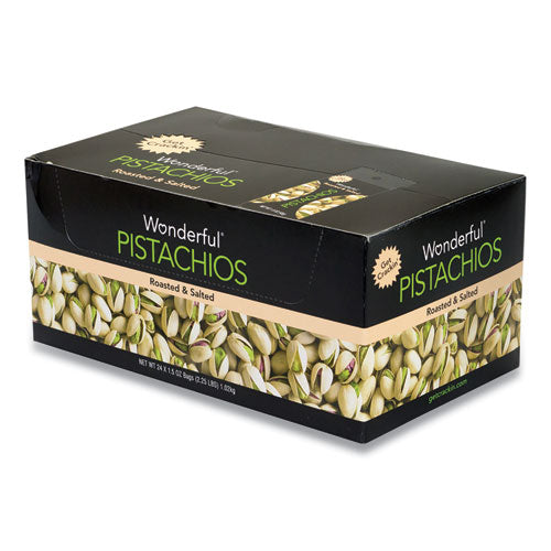 Roasted And Salted Pistachios, 1.5 Oz Bag, 24/pack