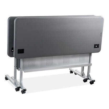 Flip-n-store Training Table, Rectangular, 24 X 60 X 29.5, Charcoal Gray