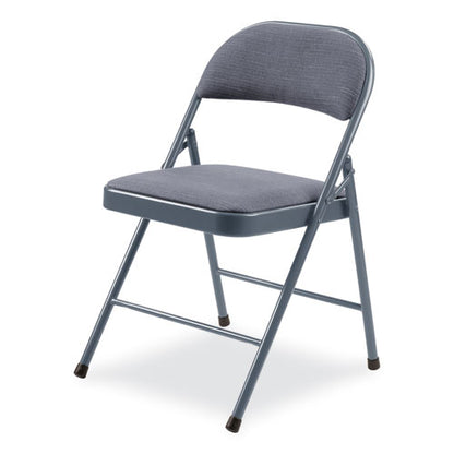 970 Series Fabric Padded Steel Folding Chair, Supports Up To 250 Lb, 17.75" Seat Height, Star Trail Blue, 4/carton