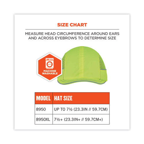 Skullerz 8950 Bump Cap Hat, Micro Brim, Lime