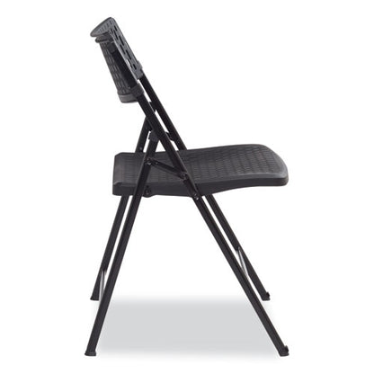 Airflex Series Premium Poly Folding Chair, Supports Up To 1,000 Lb, 17.25" Seat Height, Black, 4/carton